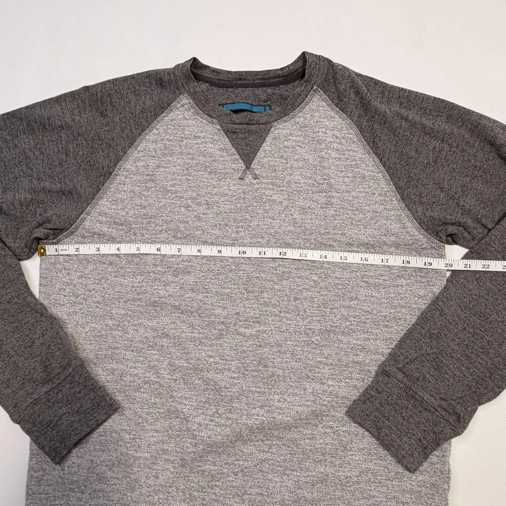 The North Face Sweatshirt Mens Small Gray Heather Raglan Crewneck Knit Pullover